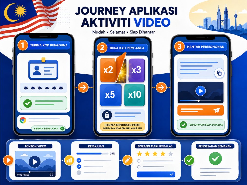 Perjalanan permohonan aktiviti video daripada penerimaan kod hingga penghantaran permohonan